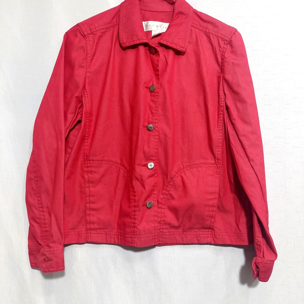 Doncaster VTG Womens Utility Jacket Lightweight Long Cuff Sleeves Front Pockets
